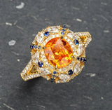 2.29ct Fanta Garnet Ring Necklace - 18K Yellow Gold