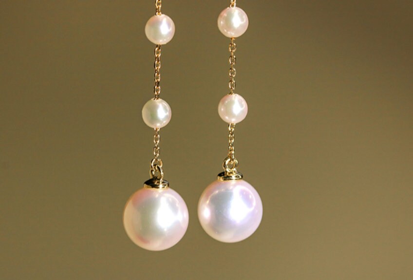 Tsavorite & 7.5mm Akoya Pearl Earrings - 18K Yellow Gold