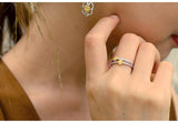 Two Fancy Yellow Diamonds Oval Ring in 18K Yellow Gold