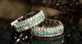 Paraiba Tourmaline with Full Diamond Pave Earrings in 18K White Gold