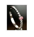 Pink Diamond  White Diamond 18K White Gold Ring - Two Tone Heart Jewelry