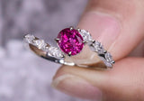 Purple Sapphire Diamonds Bypass Ring in Platinum 950