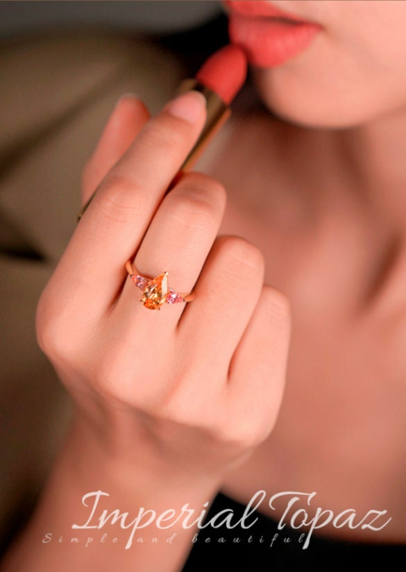 Imperial Topaz Earrings - 18K Yellow Gold Cocktail Gemstone Earrings