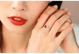 Mansin Red Spinel & Diamond Cluster Ring - 18K White Gold