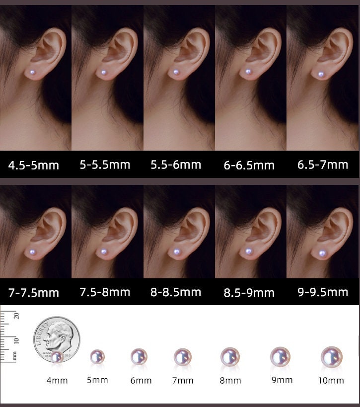 Dainty Japanese Akoya Pearl Stud Earrings in 18K Yellow Gold