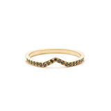 Black Diamond Stackable Ring - 14K Yellow Gold