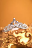 White Diamond Baguette Chevron Wedding Ring in 18K White Gold