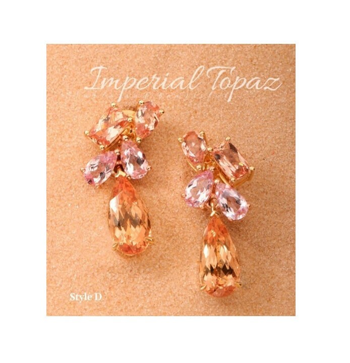Imperial Topaz Earrings - 18K Yellow Gold Cocktail Gemstone Earrings