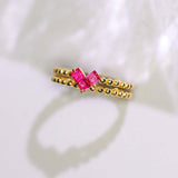 Pinkish Spinel Heart Ring - 18K Yellow Gold
