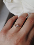 Rose Cut White Sapphire Stackable Ring in 18K Yellow Gold
