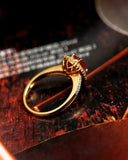 1.25ct Pigeon Blood Ruby Double Halo Ring in 18K Gold