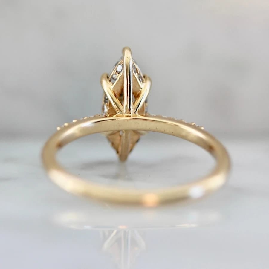 Galaxy Night 1.7CT Salt & Pepper Diamond Marquise Ring in 18K Yellow Gold