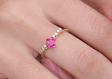 Ruby & Blue Sapphire Band Ring in 18K Yellow Gold