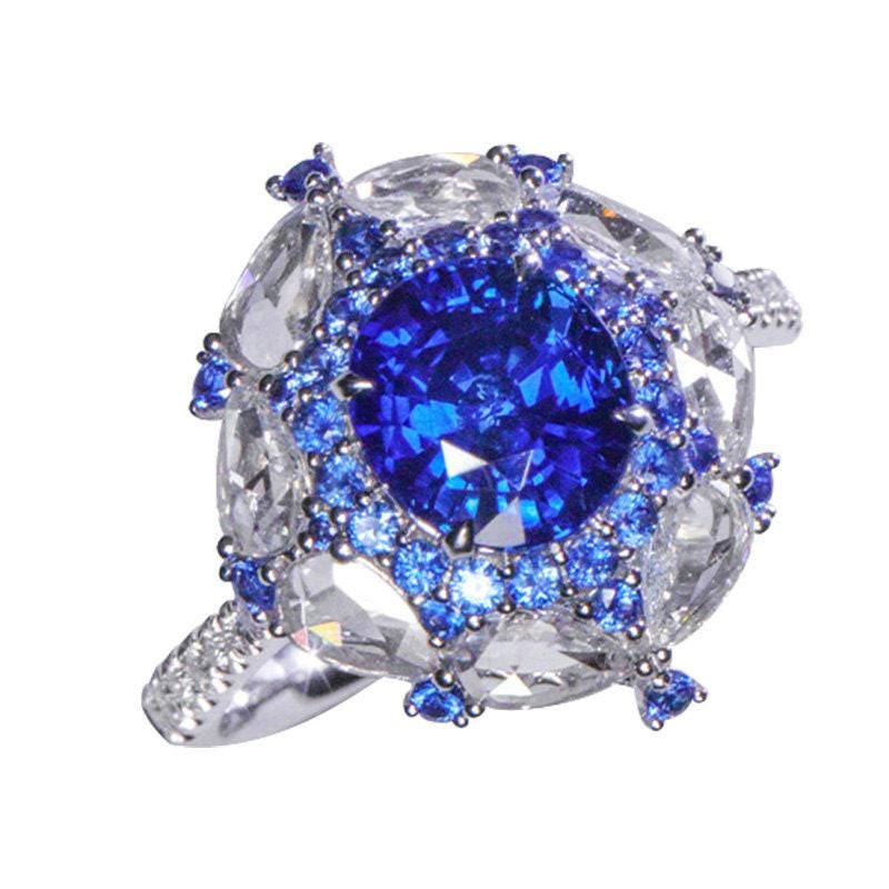 2.58ct Royal Blue Sapphire Platinum 950 Ring