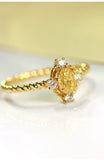 Fancy Yellow Diamonds Oval Ring in 18K Yellow Gold