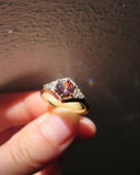 Drea Peachy Sapphire Horizontal Stone Ring in 18K Yellow Gold