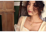 Granulation Design Vintage Necklace with 12mm Deep Golden South Sea Pearl in 18K Gold