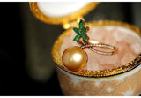 10mm Golden South Sea Pearl & Tsavorite Fruit Ring - 18K Gold