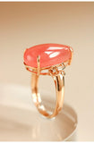 11ct Rhodochrosite Teardrop Cut & Diamond Ring in 18K Gold
