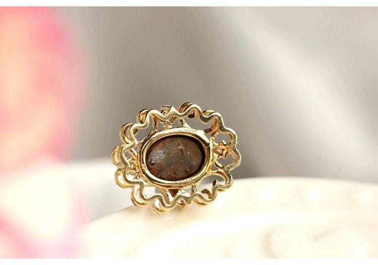 Blue Opal & Diamond Pendant - 18K Yellow Gold