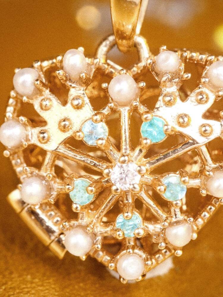 Paraiba Tourmaline & Akoya Baby Pearl Pendant - 18K Yellow Gold