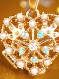 Paraiba Tourmaline & Akoya Baby Pearl Pendant - 18K Yellow Gold