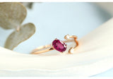 Peach Tourmaline Oval Cut 18K Rose Gold Open Ring Diamonds