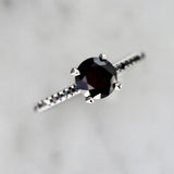 1ct Round Black Diamond Ring - 18K Yellow Gold