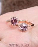 Pink Spinel & Diamond Twisted Ring - 18K Yellow Gold