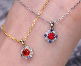 Jedi Red Spinel Necklace with Diamonds in 18K Gold
