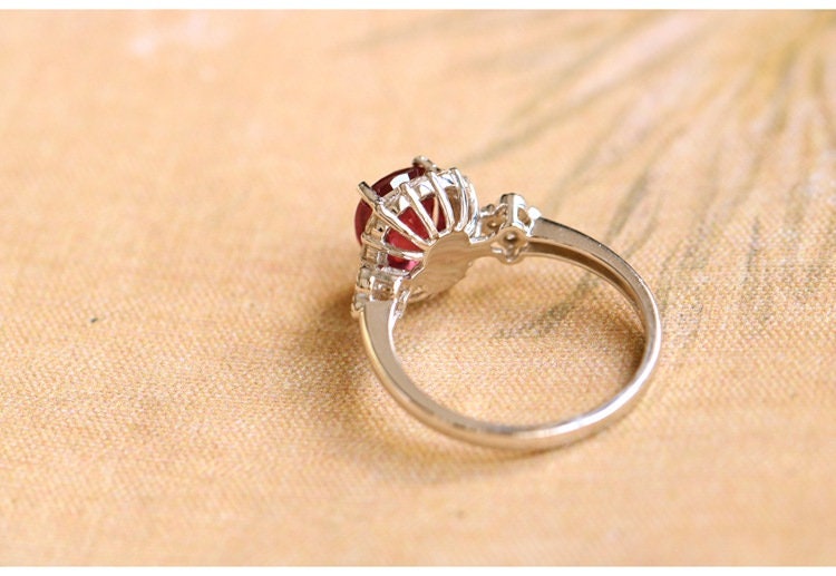 2.16ct Rubellite Cushion & Diamond Ring in 18K White Gold