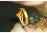 22K Yellow Gold Garnet Antique Egyptian Ring