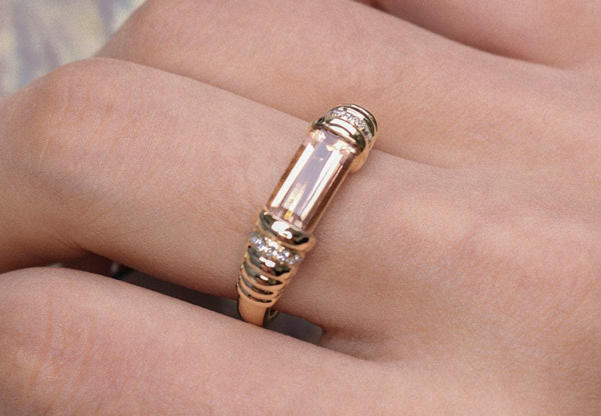 Imperial Yellow Topaz Diamond 18K Gold Ring