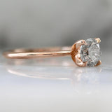 0.89ct Salt & Pepper Diamond Round Brilliant Cut 18K Rose Gold Wedding Ring