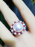 Seawater Mabe Pearl & Opal Spinel Ring - 18K Rose Gold