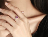1.03ct Pinkish Spinel & Diamond Baguette Ring - 18K White Gold