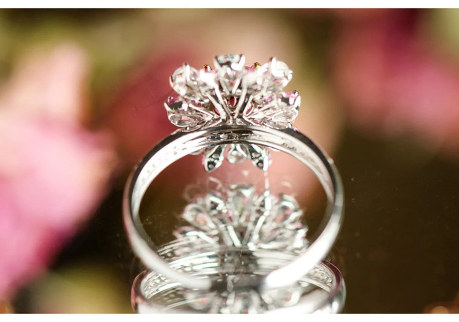 1ct Pink Spinel & White Sapphire Ring - 18K White Gold