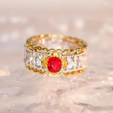 Stunning Jedi Red Spinel 18K Gold Italian Crafted Ring
