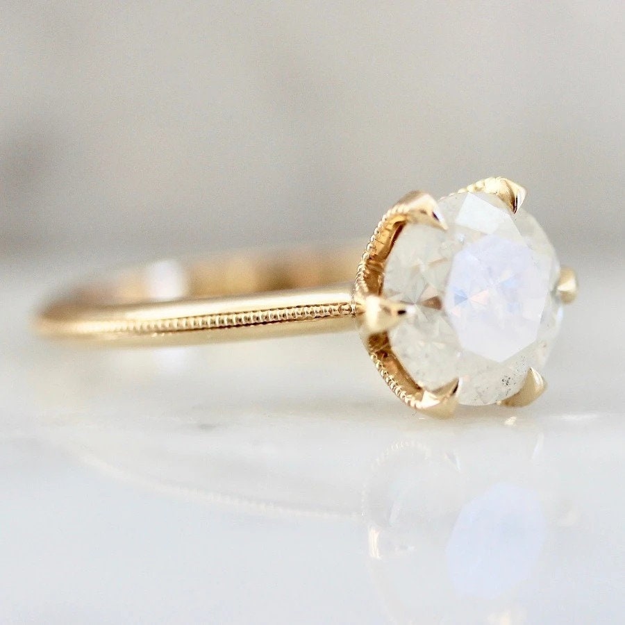 1.5ct Icy Round Brilliant Cut Diamond 18K Gold Ring