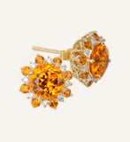 Garnet Jewelry Set - 18K Earring Necklace Ring with Spessartite Garnet
