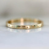 Star Engraved Gold Band Ring in 14K Yellow Gold