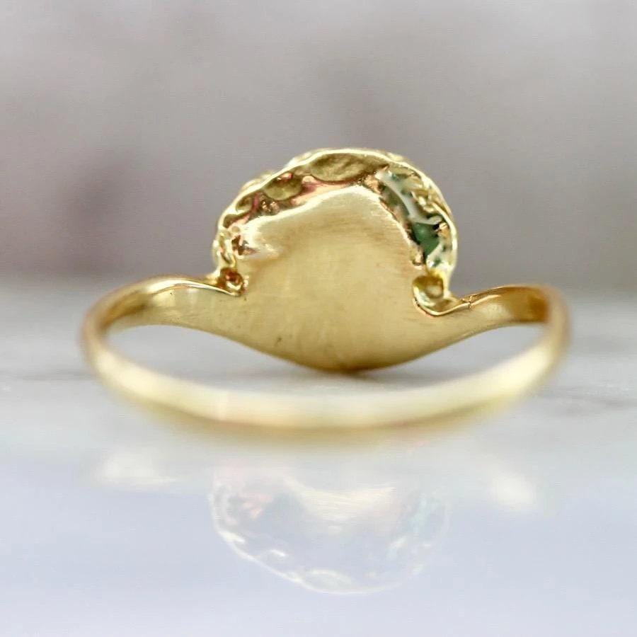 Eye of Logos Rose Cut Diamonds Wedding Ring in 18K Yellow Gold