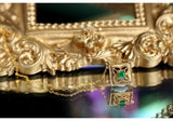 Vintage Emerald 18K Yellow Gold Granulation Necklace