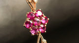 Flower Design Ruby 18K Yellow Gold Bracelets