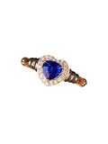 Cornflower Blue Sapphire Heart-Shaped Ring in 18K Yellow Gold