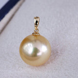 Premium 14mm South Sea Golden Pearl 18K Gold Necklace