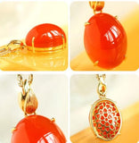 Southern Red Agate Necklace - 18K Yellow Gold