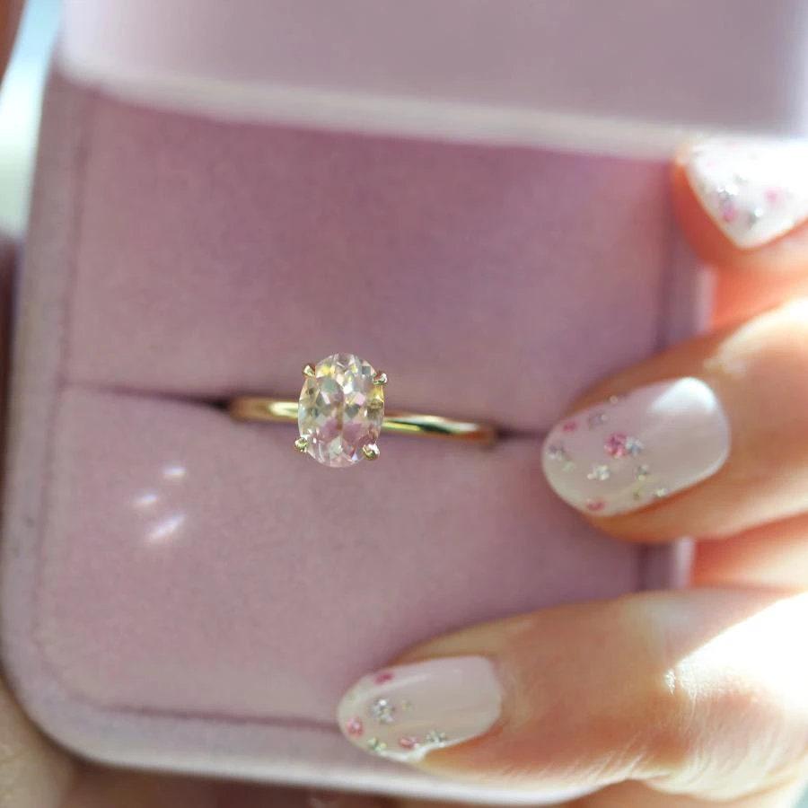 2.27ct Morganite Solitaire Ring in 14K Yellow Gold