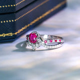 Pink Sapphire Diamonds Infinity Ring in 18K White Gold