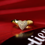 Heart Signet Diamond Ring - 18K Yellow Gold